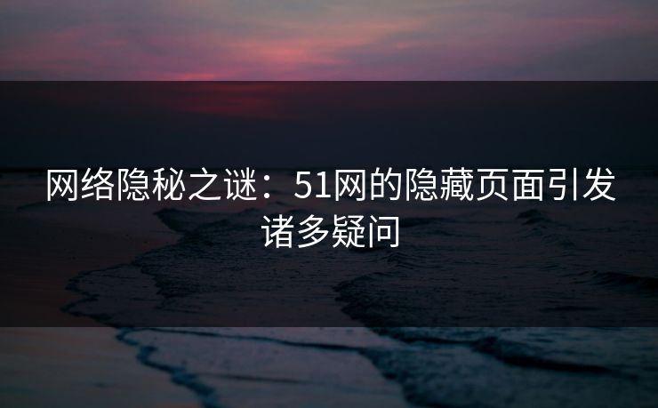 网络隐秘之谜：51网的隐藏页面引发诸多疑问