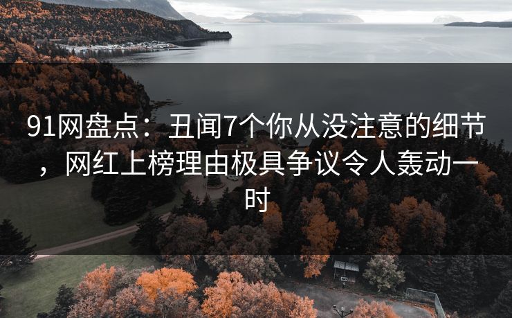 91网盘点：丑闻7个你从没注意的细节，网红上榜理由极具争议令人轰动一时
